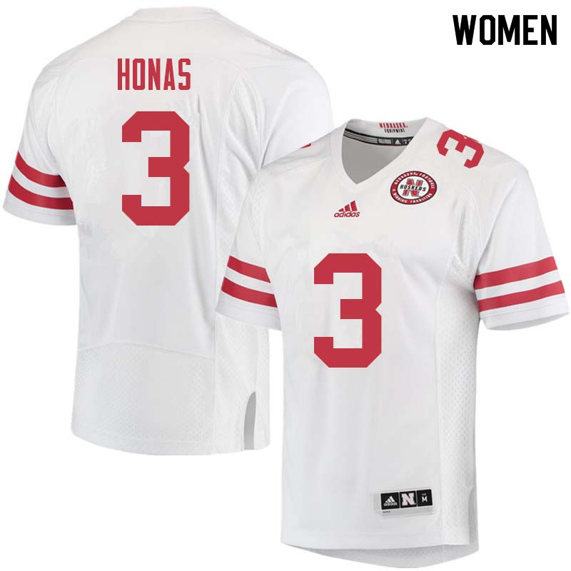 Women #3 Will Honas Nebraska Cornhuskers College Football Jerseys Sale-White